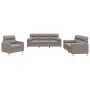 Juego de sofás con cojines 3 piezas tela gris taupe de , Sofás - Ref: Foro24-3201559, Precio: 630,56 €, Descuento: %