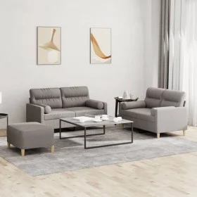 Juego de sofás con cojines 3 piezas tela gris taupe de , Sofás - Ref: Foro24-3201599, Precio: 522,64 €, Descuento: %
