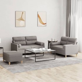 Juego de sofás con cojines 3 piezas tela gris taupe de , Sofás - Ref: Foro24-3201599, Precio: 494,83 €, Descuento: %