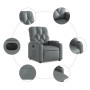 Sillón reclinable eléctrico de cuero sintético gris en Sillones | Comprar online en Foru.es