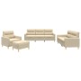 Juego de sofás con cojines 4 piezas tela crema de , Sofás - Ref: Foro24-3201546, Precio: 673,38 €, Descuento: %
