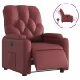 Sillón reclinable eléctrico de cuero sintético rojo tinto en Sillones | Comprar online en Foru.es