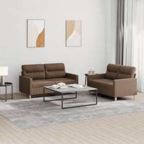 Juego de sofás con cojines 2 piezas tela marrón de , Sofás - Ref: Foro24-3201571, Precio: 402,51 €, Descuento: %