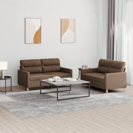 Juego de sofás con cojines 2 piezas tela marrón de , Sofás - Ref: Foro24-3201571, Precio: 402,51 €, Descuento: %