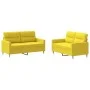 Juego de sofás con cojines 2 piezas tela amarillo claro by , Sofas - Ref: Foro24-3201573, Price: 337,80 €, Discount: %
