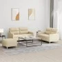 Juego de sofás con cojines 3 piezas tela crema de , Sofás - Ref: Foro24-3201578, Precio: 460,84 €, Descuento: %