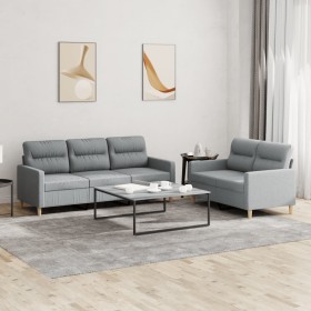 Juego de sofás con cojines 2 piezas tela gris claro de , Sofás - Ref: Foro24-3201600, Precio: 456,98 €, Descuento: %