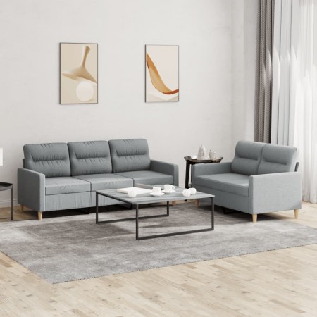 Juego de sofás con cojines 2 piezas tela gris claro de , Sofás - Ref: Foro24-3201600, Precio: 456,98 €, Descuento: %