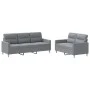 Juego de sofás con cojines 2 piezas tela gris claro de , Sofás - Ref: Foro24-3201600, Precio: 450,04 €, Descuento: %