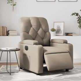 Sillón reclinable eléctrico de cuero sintético color capuchino en Sillones | Comprar online en Foru.es