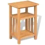 Mesa auxiliar con estante de madera de roble maciza 27x35x55cm de vidaXL, Mesas auxiliares - Ref: Foro24-244211, Precio: 61,6...