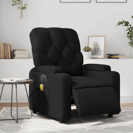Sillón de masaje reclinable eléctrico cuero sintético negro en Sillones | Comprar online en Foru.es