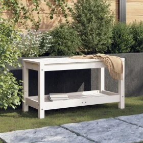 Massive Gartenbank aus weißer Kiefer 82,5x35x45 cm von , Gartenbänke - Ref: Foro24-832378, Preis: 75,26 €, Rabatt: %
