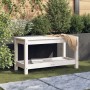 Banco de jardín madera maciza de pino blanco 82,5x35x45 cm de , Bancos de jardín - Ref: Foro24-832378, Precio: 76,47 €, Descu...