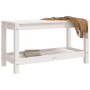 Banco de jardín madera maciza de pino blanco 82,5x35x45 cm de , Bancos de jardín - Ref: Foro24-832378, Precio: 76,47 €, Descu...