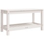 Banco de jardín madera maciza de pino blanco 82,5x35x45 cm de , Bancos de jardín - Ref: Foro24-832378, Precio: 76,47 €, Descu...