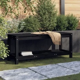 Banco de jardín de madera maciza de pino negro 108x35x45 cm de , Bancos de jardín - Ref: Foro24-832384, Precio: 75,95 €, Desc...