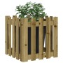 Jardinera diseño de valla madera de pino impregnada 50x50x50 cm de , Maceteros y jardineras - Ref: Foro24-832456, Precio: 33,...