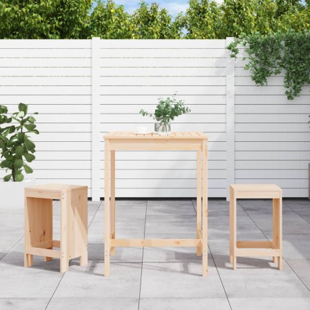 Set de mesa y taburetes altos 3 piezas madera maciza de pino de , Conjuntos de jardín - Ref: Foro24-3157733, Precio: 178,23 €...