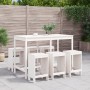Set de mesa y taburetes altos jardín 7 pzas madera pino blanco de , Conjuntos de jardín - Ref: Foro24-3157752, Precio: 491,21...