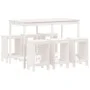 Set de mesa y taburetes altos jardín 7 pzas madera pino blanco de , Conjuntos de jardín - Ref: Foro24-3157752, Precio: 484,94...