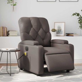 Sillón de masaje reclinable eléctrico cuero sintético marrón en Sillones | Comprar online en Foru.es