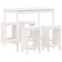 Set de mesa y taburetes altos jardín 5 pzas madera pino blanco de , Conjuntos de jardín - Ref: Foro24-3157746, Precio: 339,61...