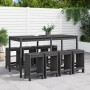 Mesa y taburetes altos jardín 9 pzas madera maciza de pino gris de , Conjuntos de jardín - Ref: Foro24-3157759, Precio: 628,8...
