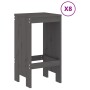 Mesa y taburetes altos jardín 9 pzas madera maciza de pino gris de , Conjuntos de jardín - Ref: Foro24-3157759, Precio: 628,8...