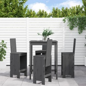 Set de mesa y taburetes altos jardín 5 piezas madera pino gris de , Conjuntos de jardín - Ref: Foro24-3157771, Precio: 381,54...