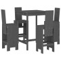 Set de mesa y taburetes altos jardín 5 piezas madera pino gris de , Conjuntos de jardín - Ref: Foro24-3157771, Precio: 381,54...