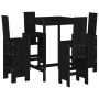 Set de mesa y taburetes altos jardín 5 piezas madera pino negro de , Conjuntos de jardín - Ref: Foro24-3157773, Precio: 381,7...