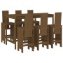 Mesa y taburetes altos de jardín 7 pzas madera pino marrón miel de , Conjuntos de jardín - Ref: Foro24-3157784, Precio: 586,9...