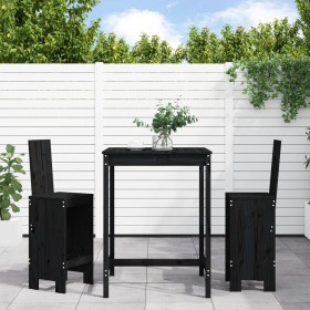 Set de mesa y taburetes altos jardín 3 pzas madera pino negro de , Conjuntos de jardín - Ref: Foro24-3157767, Precio: 243,46 ...