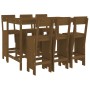 Mesa y taburetes altos de jardín 7 pzas madera pino marrón miel de , Conjuntos de jardín - Ref: Foro24-3157814, Precio: 549,4...