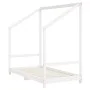 Estructura de cama de niños madera de pino blanco 2x(80x160) cm de , Cunas y camas para niños - Ref: Foro24-3200596, Precio: ...