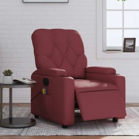 Sillón de masaje reclinable de cuero artificial rojo tinto en Sillones | Comprar online en Foru.es