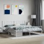 Estructura cama metal con cabecero y pie cama blanco 183x213 cm de , Camas y somieres - Ref: Foro24-355535, Precio: 131,67 €,...