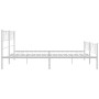 Estructura cama metal con cabecero y pie cama blanco 183x213 cm de , Camas y somieres - Ref: Foro24-355535, Precio: 131,67 €,...