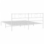 Estructura de cama de metal con cabecero blanco 180x200 cm de , Camas y somieres - Ref: Foro24-355516, Precio: 109,44 €, Desc...