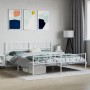 Estructura cama metal con cabecero y estribo blanco 200x200 cm de , Camas y somieres - Ref: Foro24-355537, Precio: 136,60 €, ...