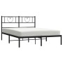 Estructura de cama con cabecero metal negro 140x200 cm de , Camas y somieres - Ref: Foro24-355464, Precio: 112,19 €, Descuent...