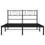 Estructura de cama con cabecero metal negro 140x200 cm de , Camas y somieres - Ref: Foro24-355464, Precio: 112,19 €, Descuent...