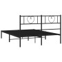 Estructura de cama con cabecero metal negro 140x200 cm de , Camas y somieres - Ref: Foro24-355464, Precio: 112,19 €, Descuent...