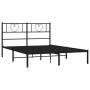 Estructura de cama con cabecero metal negro 160x200 cm de , Camas y somieres - Ref: Foro24-355466, Precio: 109,58 €, Descuent...