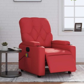 Sillón de masaje reclinable eléctrico de cuero artificial rojo en Sillones | Comprar online en Foru.es
