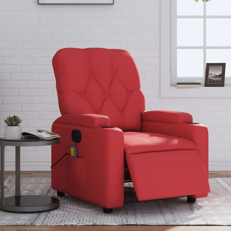 Sillón de masaje reclinable eléctrico de cuero artificial rojo en Sillones | Comprar online en Foru.es
