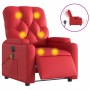 Sillón de masaje reclinable eléctrico de cuero artificial rojo en Sillones | Comprar online en Foru.es