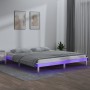 Estructura de cama con LED madera maciza blanca 120x200 cm de , Camas y somieres - Ref: Foro24-820602, Precio: 112,18 €, Desc...