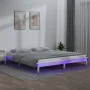Estructura de cama con LED madera maciza blanca 120x200 cm de , Camas y somieres - Ref: Foro24-820602, Precio: 110,24 €, Desc...
